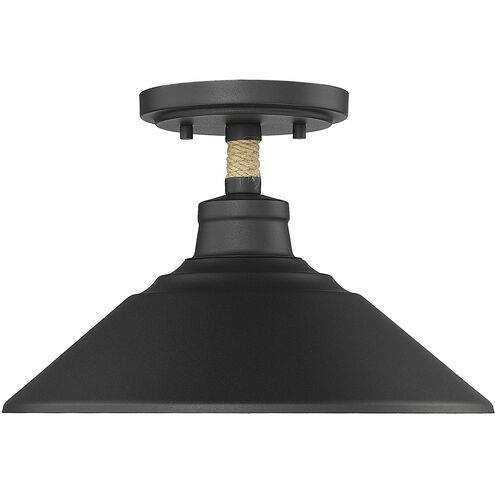 Journey 1 Light 12 inch Natural Black Semi-Flush Ceiling Light